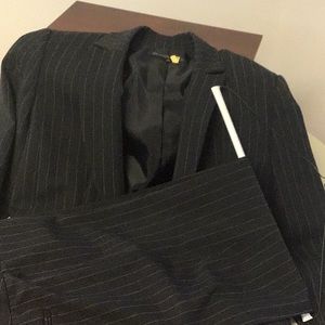 Gray pinstripe suit women’s